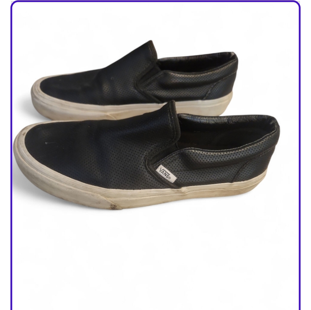 Vans Men's Black Perforated Slip-On Loafers